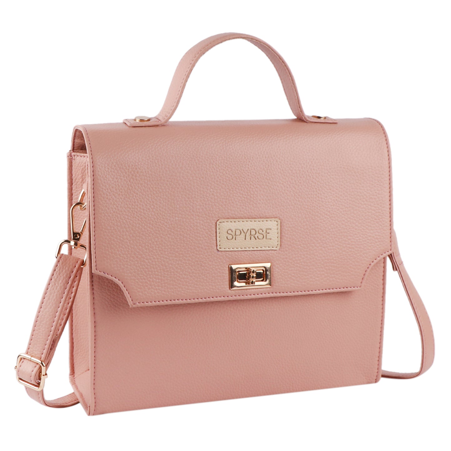 Pink Vegan Leather Sling Bag for Women | Elegant Top Handle Shoulder Bag