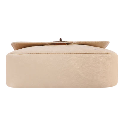 Beige Quilted Vegan Leather Sling Bag for Women | Gold Chain Shoulder Bag