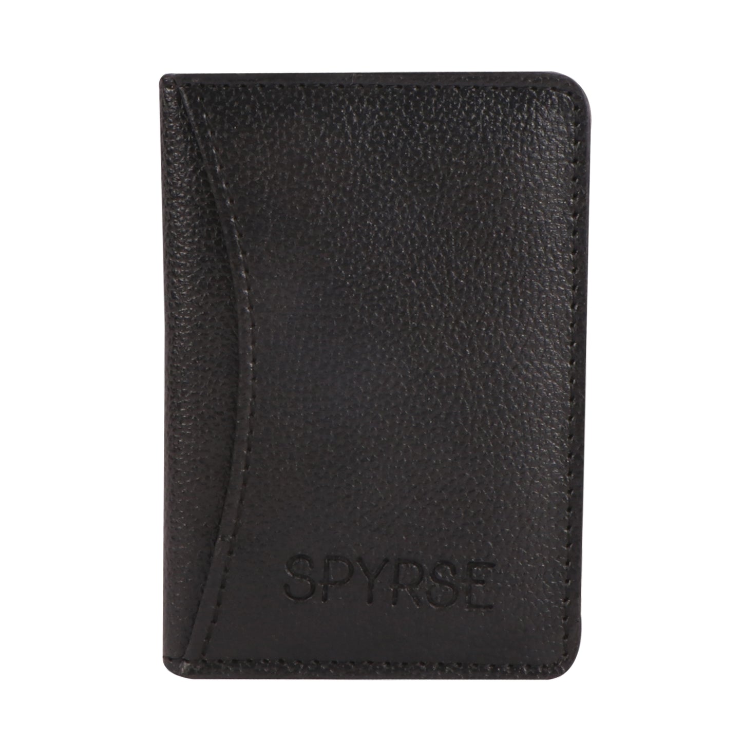 Black Vegan Leather Card Holder for Women & Men 6 Card Slots
