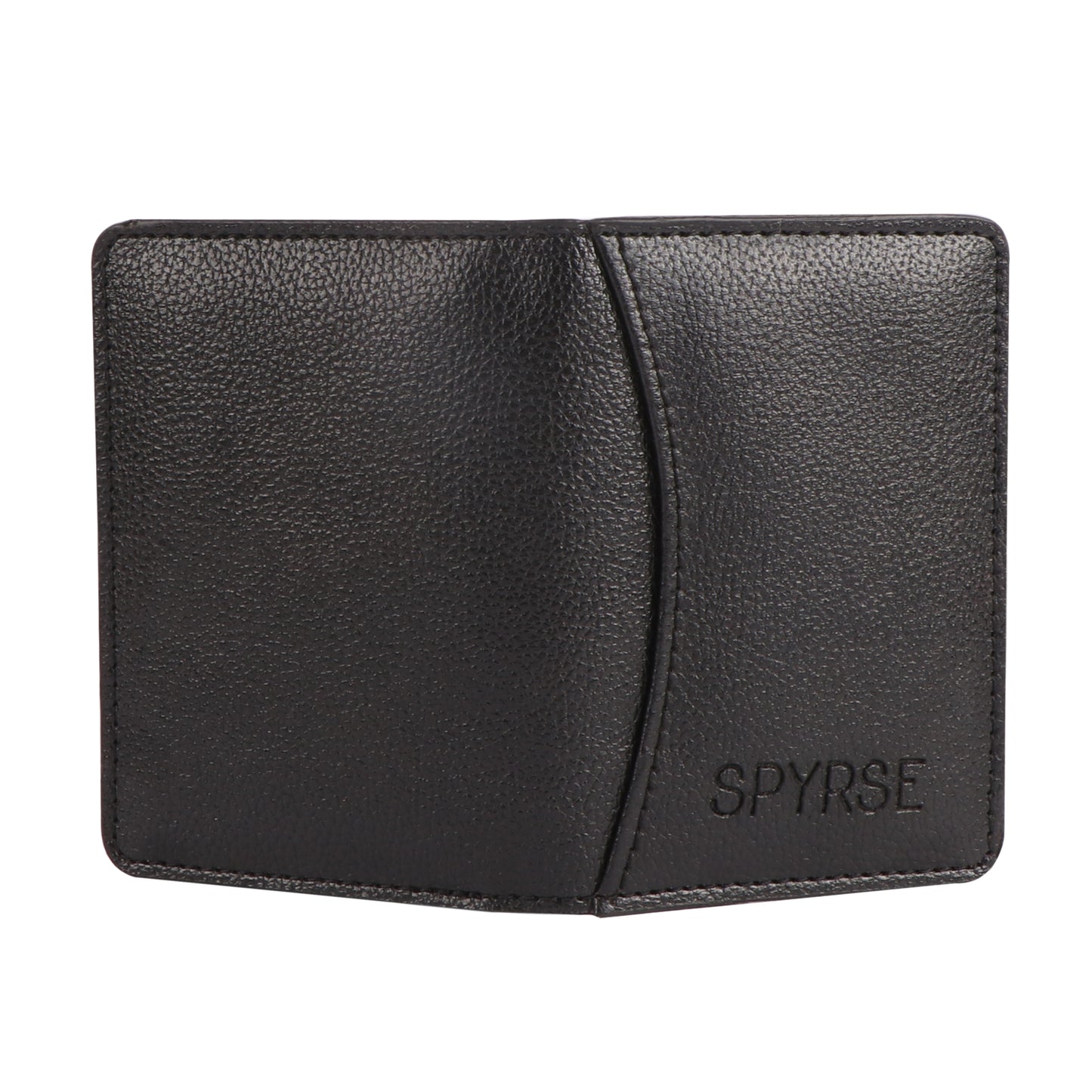 Black Vegan Leather Card Holder for Women & Men 6 Card Slots