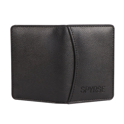Black Vegan Leather Card Holder for Women & Men 6 Card Slots