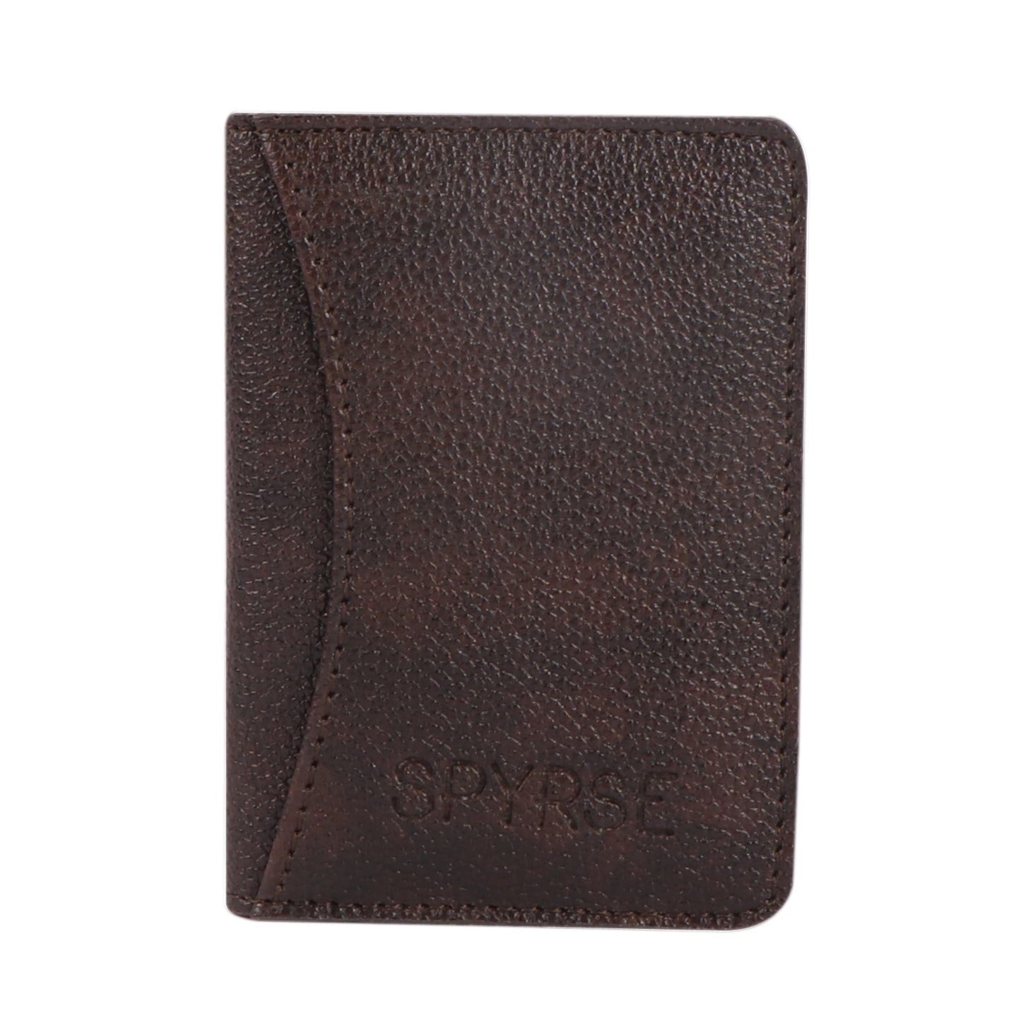 Dark Brown Vegan Leather Card Holder 6 Card Slot
