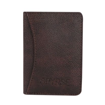 Dark Brown Vegan Leather Card Holder 6 Card Slot