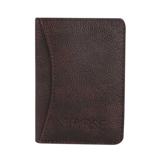 Dark Brown Vegan Leather Card Holder 6 Card Slot