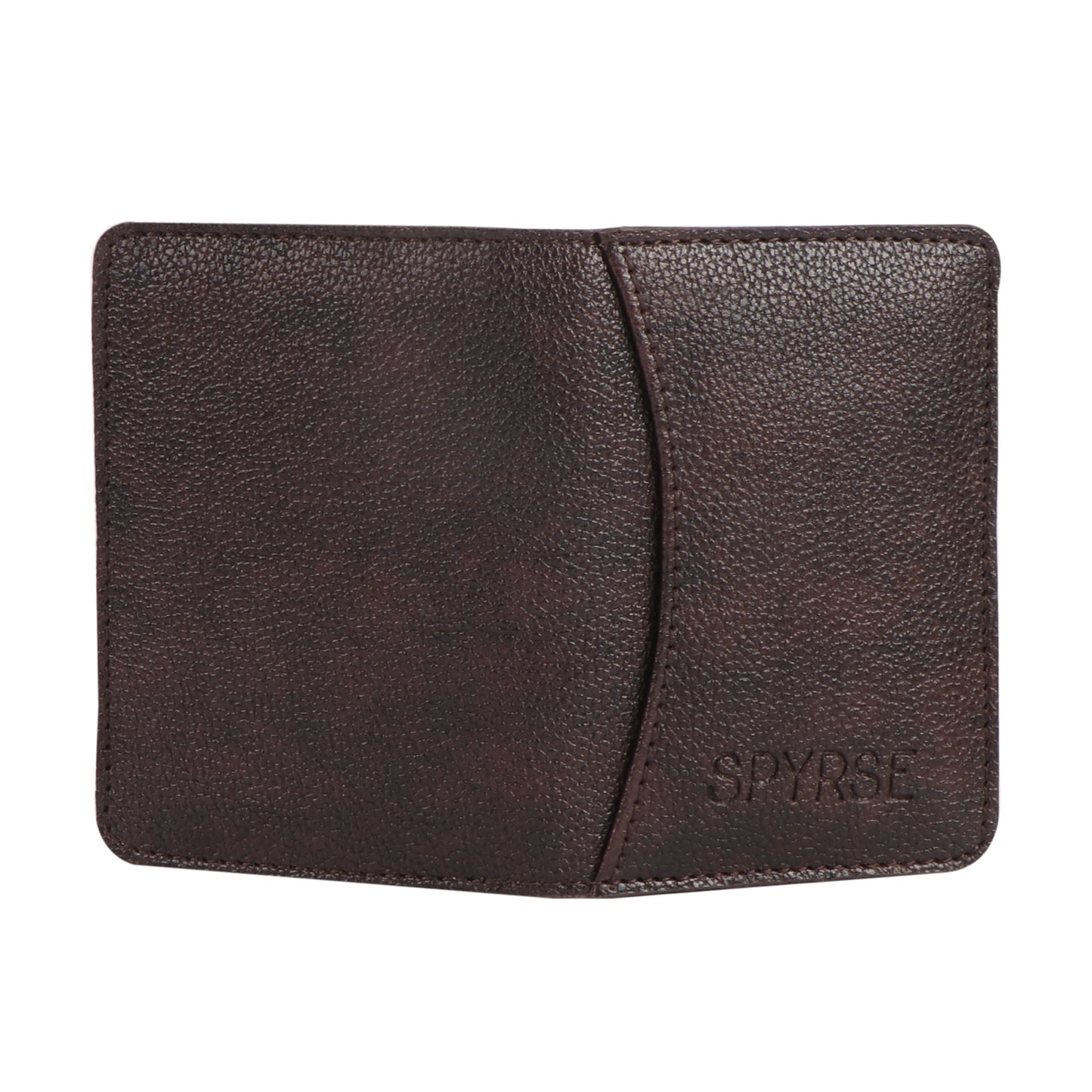 Dark Brown Vegan Leather Card Holder 6 Card Slot