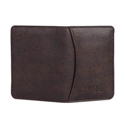 Dark Brown Vegan Leather Card Holder 6 Card Slot