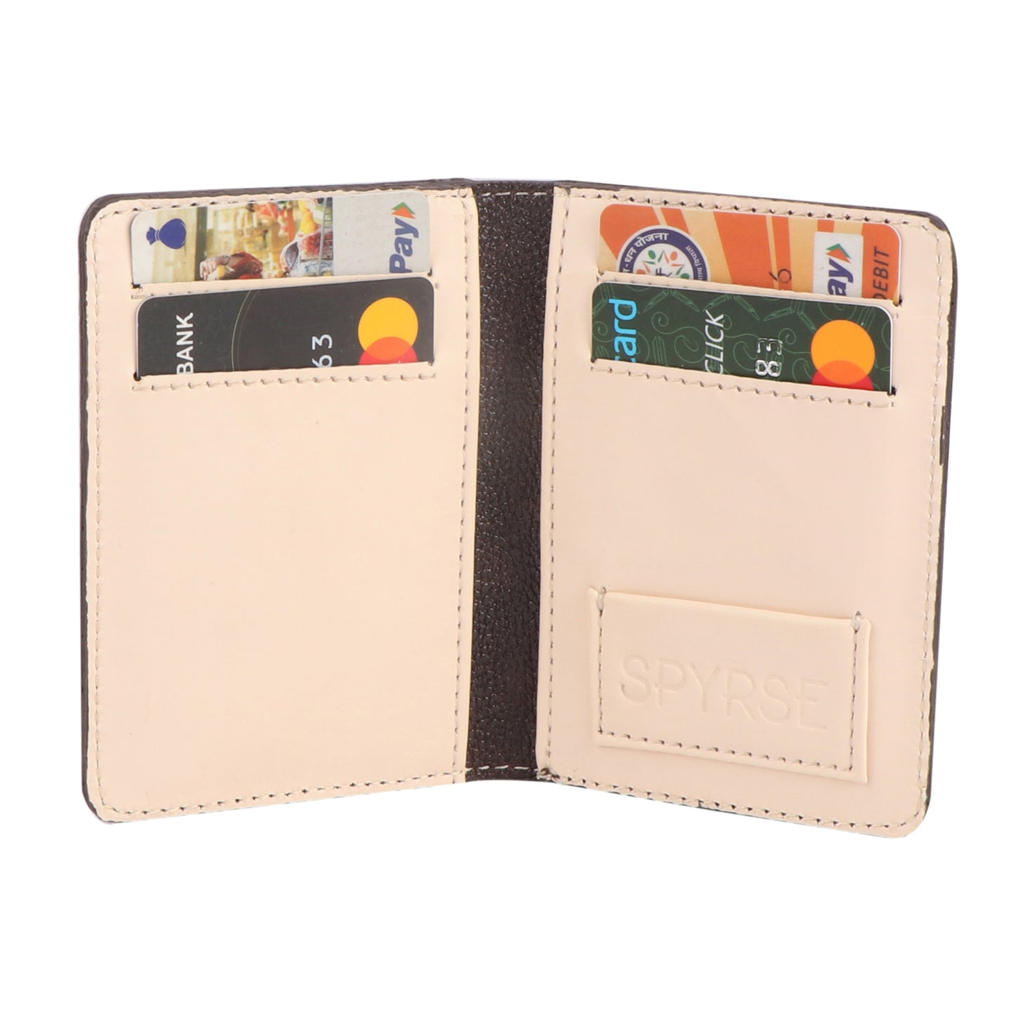 Dark Brown Vegan Leather Card Holder 6 Card Slot