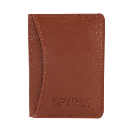 Brown Vegan Leather Card Holder for Men Women