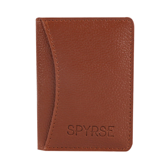 Brown Vegan Leather Card Holder for Men Women