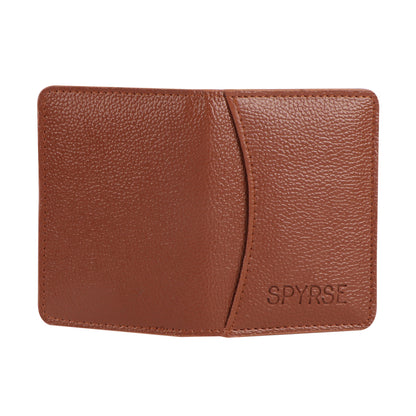 Brown Vegan Leather Card Holder for Men Women