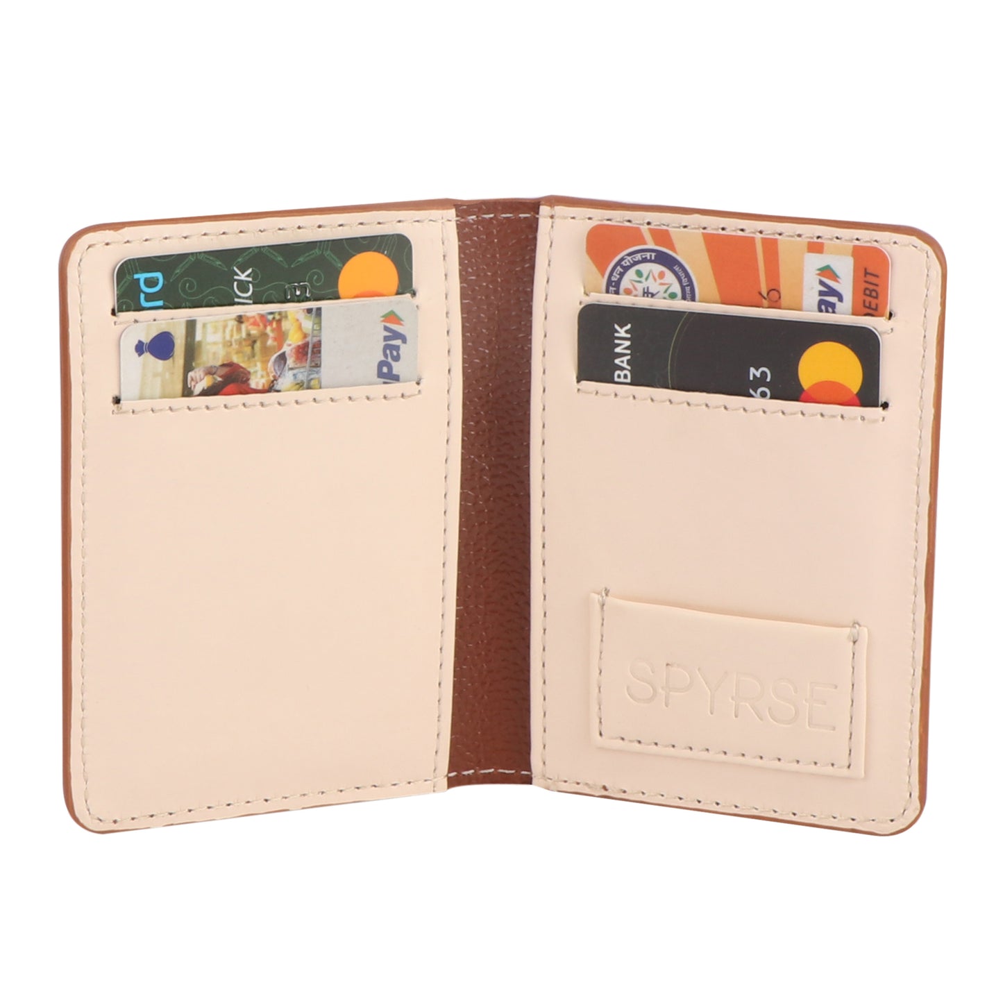 Brown Vegan Leather Card Holder for Men Women
