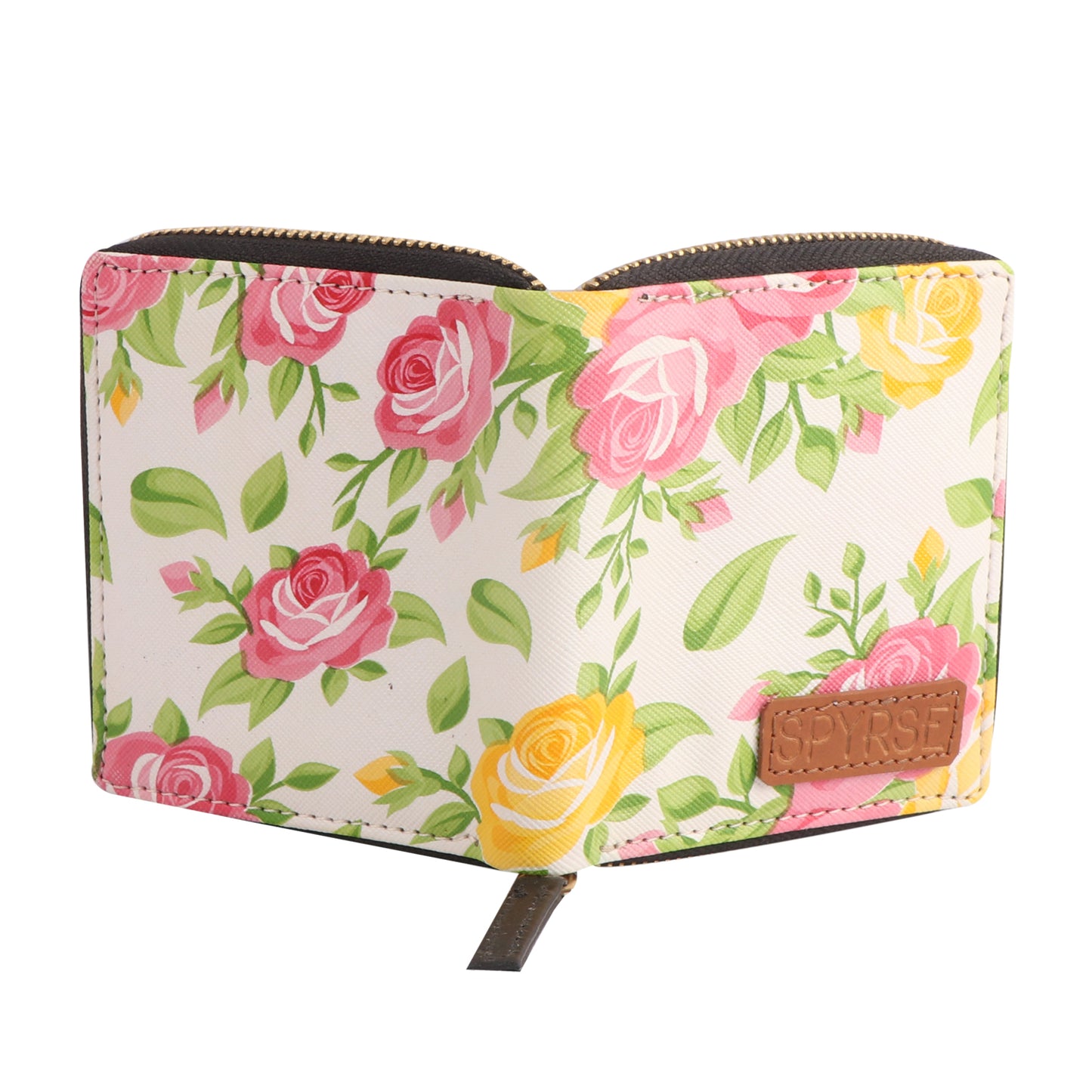 Pink Floral Print Women’s Vegan Leather Wallet