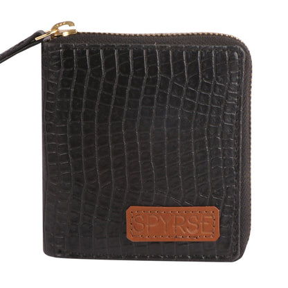 Black Crocodile Pattern Vegan Leather Women’s Wallet