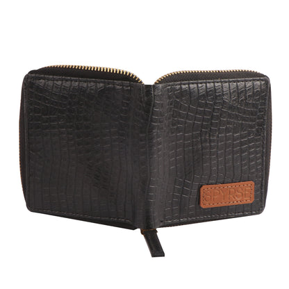 Black Crocodile Pattern Vegan Leather Women’s Wallet