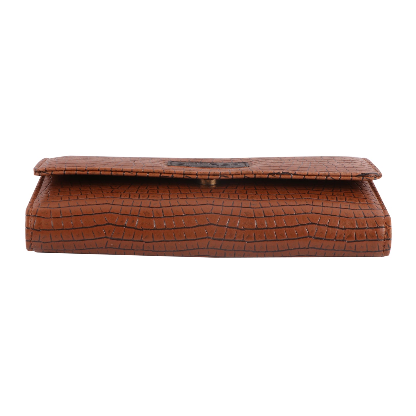 Tan Vegan Leather Women’s Wallet | Crocodile Texture