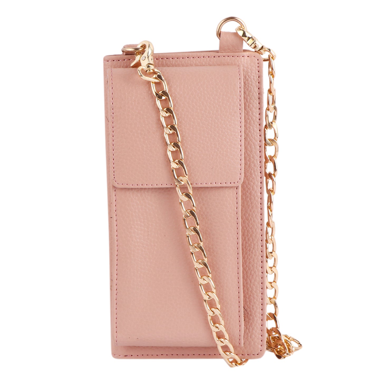 Pink Vegan Leather Mobile Sling Wallet for Women | Crossbody Phone Bag