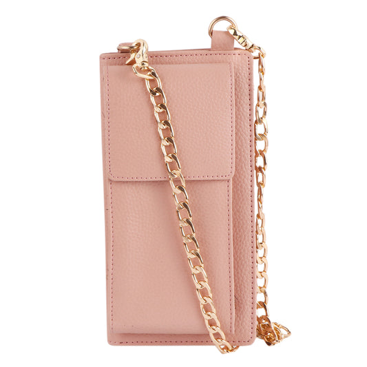 Pink Vegan Leather Mobile Sling Wallet for Women | Crossbody Phone Bag