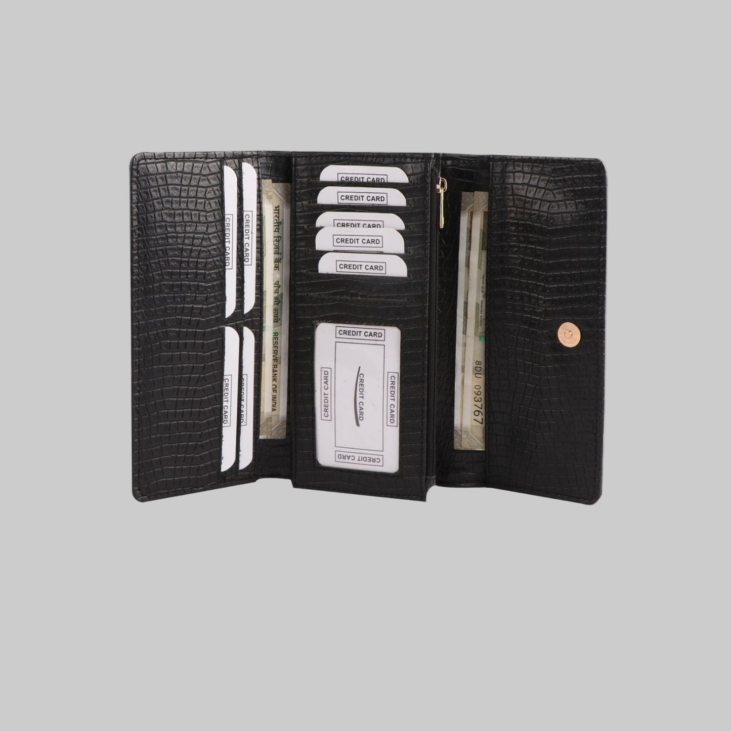 Black Crocodile Vegan Leather women's Clutch