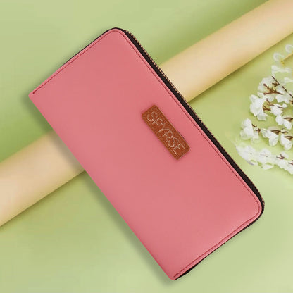 Pink Vegan Leather Women’s Clutch with Gold Chain | Elegant & Trendy Wallet