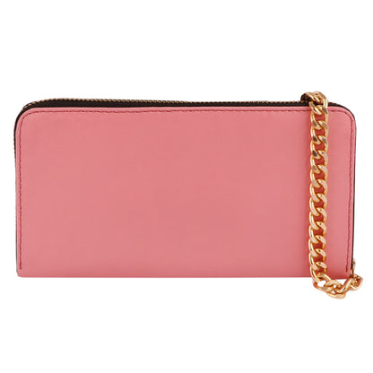 Pink Vegan Leather Women’s Clutch with Gold Chain | Elegant & Trendy Wallet