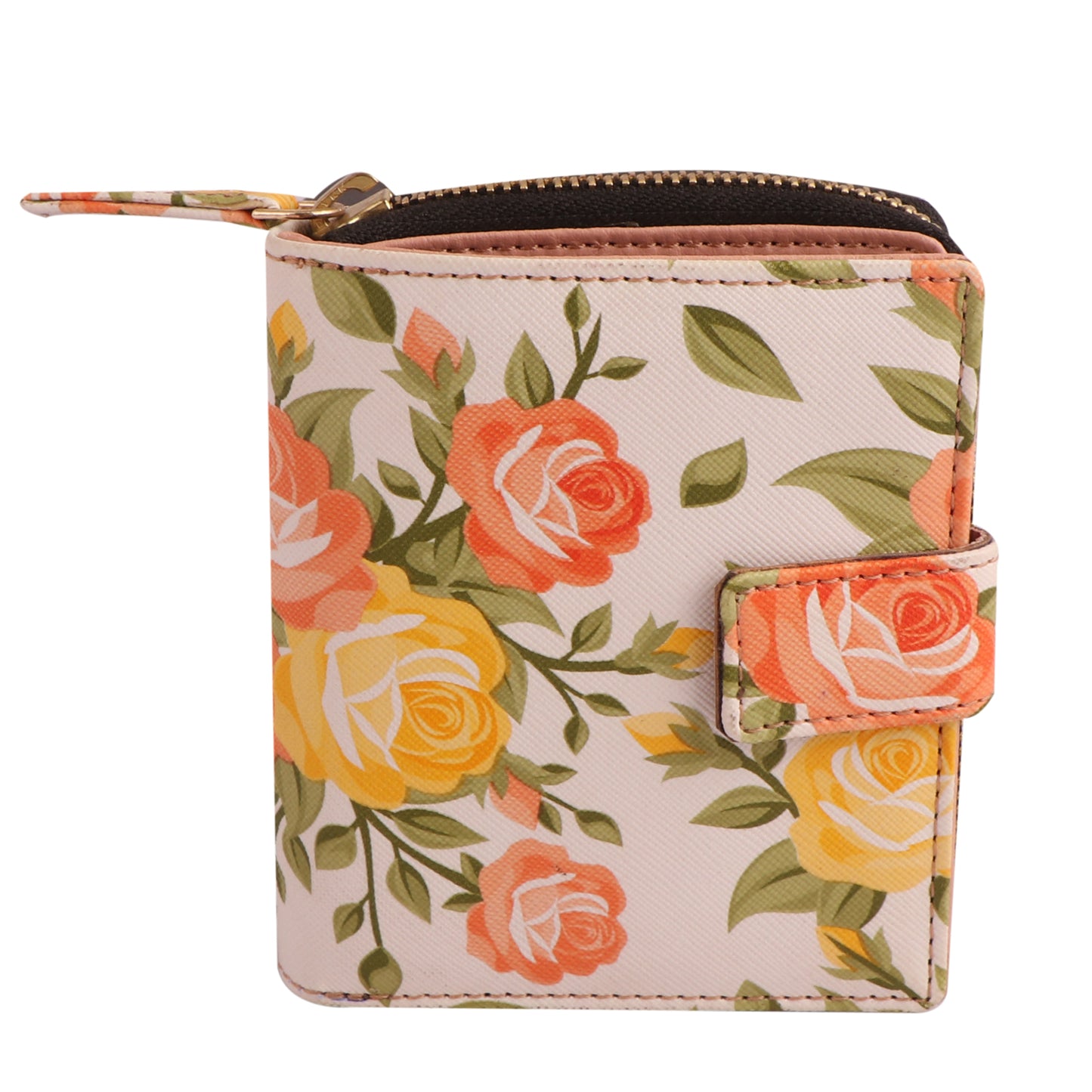 Orange Flower Women’s Vegan Leather Wallet