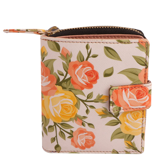 Orange Flower Women’s Vegan Leather Wallet