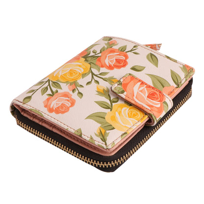 Orange Flower Women’s Vegan Leather Wallet