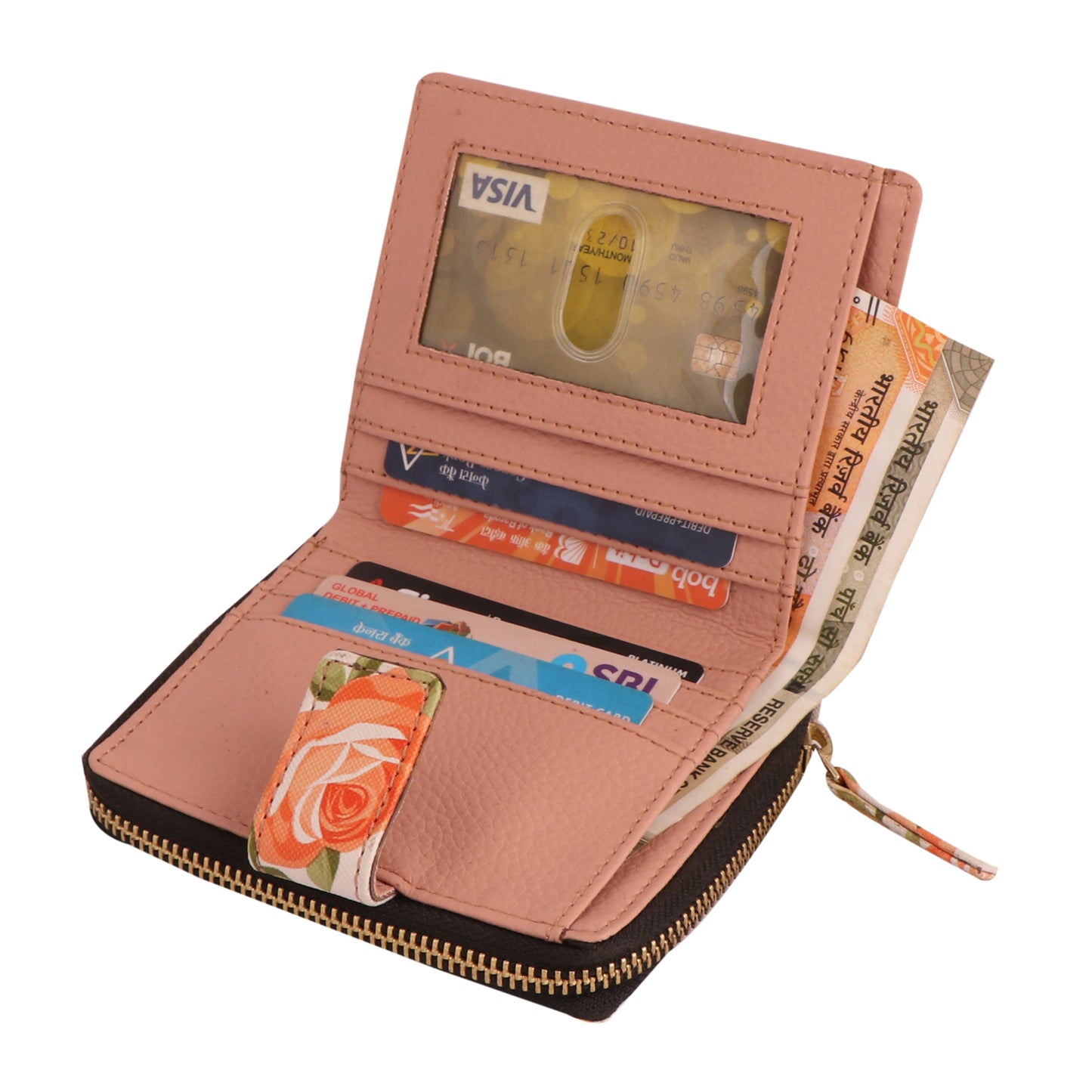 Orange Flower Women’s Vegan Leather Wallet