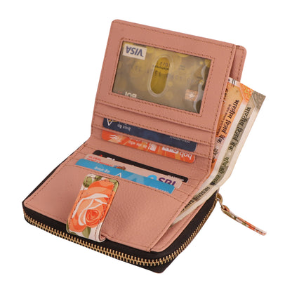 Orange Flower Women’s Vegan Leather Wallet