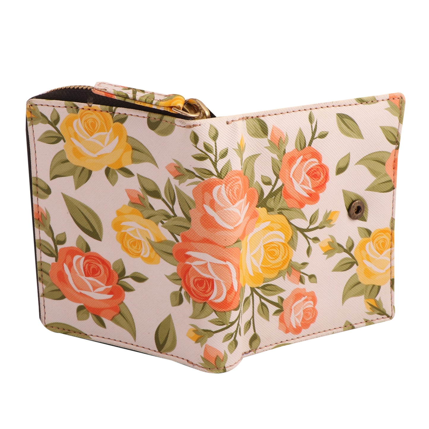 Orange Flower Women’s Vegan Leather Wallet