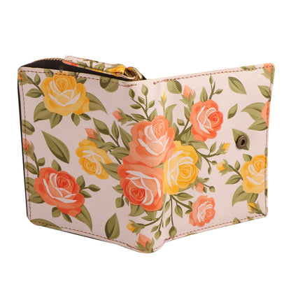 Orange Flower Women’s Vegan Leather Wallet