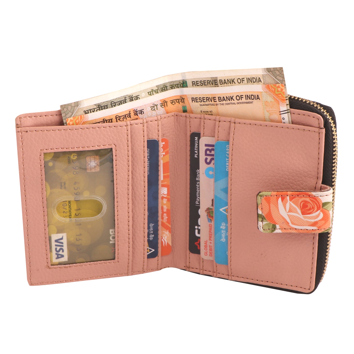 Orange Flower Women’s Vegan Leather Wallet