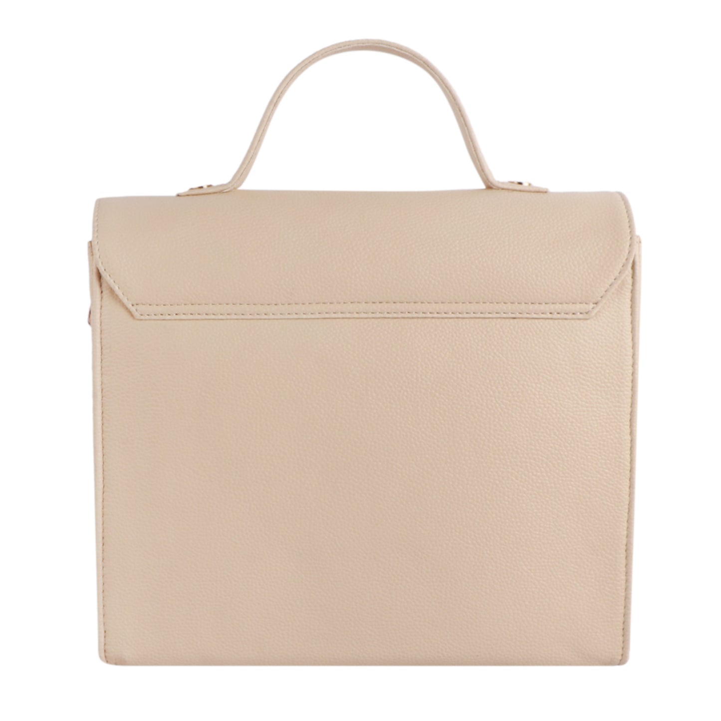 Women’s Beige Vegan Leather Sling Bag with Top Handle