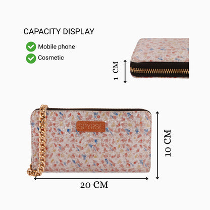 Multicolor Pebble Vegan Leather Women’s Clutch