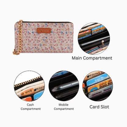 Multicolor Pebble Vegan Leather Women’s Clutch